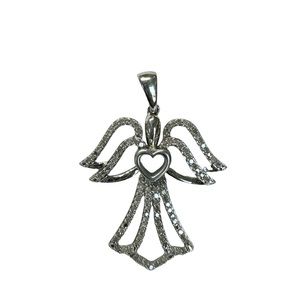 Diamond guardian angel pendant 925 silver
